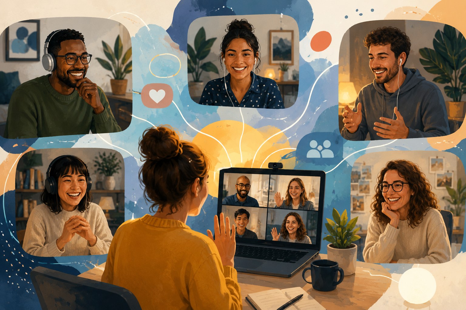 Remote teammates building connection across distance
